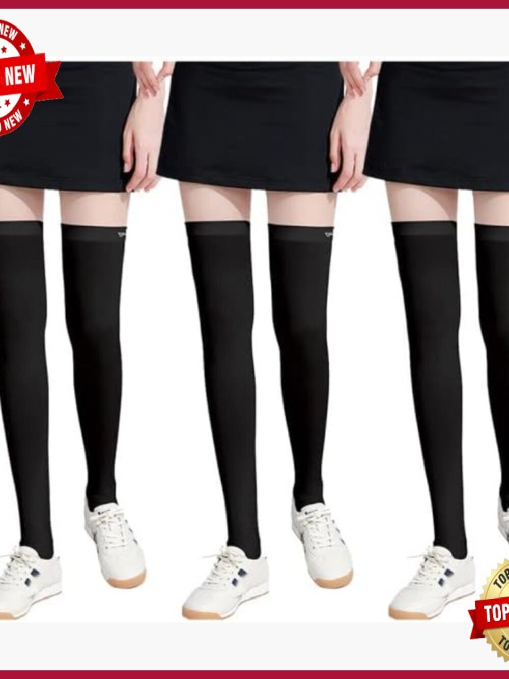 UPF 50+ Knee High Socks Ice Silk Breathable Long Thigh High Socks for Daily Wear
